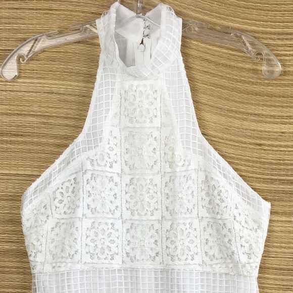 Alexis Robin Lace Halter Mini Dress in White / Ivory Size L - Picture 5 of 10